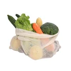 foldable net bags for vegetables mesh drawstring bag