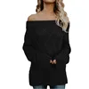 Wholesale Casual Off The Shoulder Winter Ladies Sweaters Knitted Woman Sweater v27843
