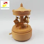 Wood Merry Go Round Musical Wooden Box