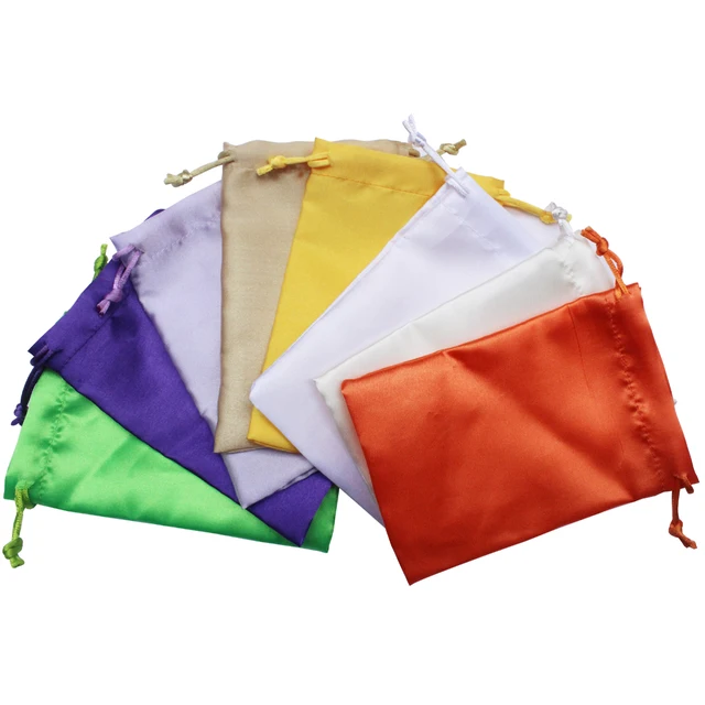 satin drawstring promotion gift wrap bag wedding jewelry pouch
