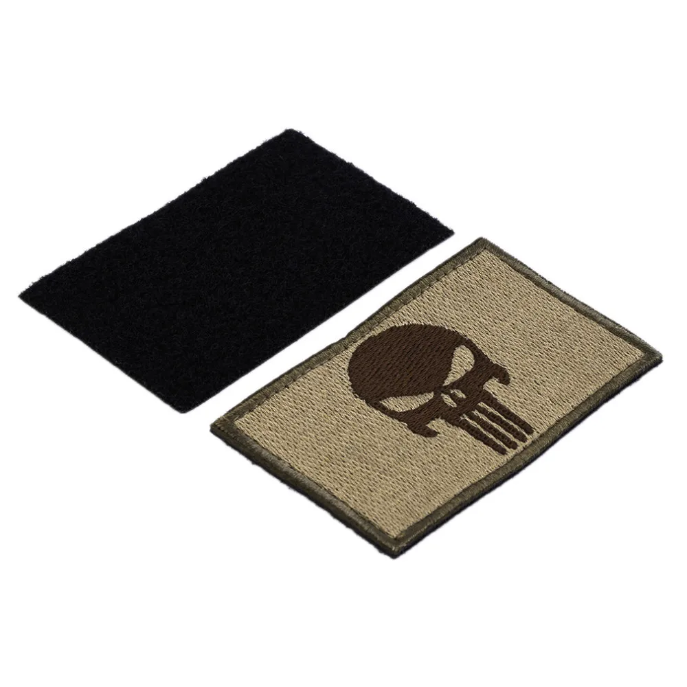 Punisher Skulls Rectangle Embroidery Trim Tactical Patch Armbands Shoulder Badg 2015 Fashion