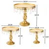 Silver Gold cake stand with hanging crystals wedding cake stands