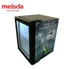 Store use commercial energy drink bottle metal mini showcase cooler with top lampbox