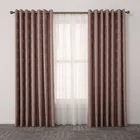 cheap price natural look flocked turkey luxury jacquard curtain ready made