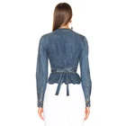 New Design Blouse Wrap Blouse High Quality New Fashion Style Design Women Wrap Denim Top Blouse