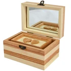 Accept OEM unfinished hinging lid wooden gift box small wood box hinging