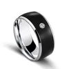 Smart NFC Mobile Phone Label Ring Fashion Black Plastic White Plastic Diamond Ring,Stainless Steel Simple Diamond Men'S Ring