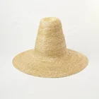 Fashion Show Vintage High Crown Sombrero Big Brim Straw Beach Sun Hat for Women Men Dress