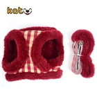 Hot sales classic winter Plaid small dog harness leash set