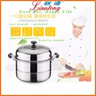 26 28 30 32 34CM portable non toxi and healthy double bottom SS201 stainless steel sweet corn steamer