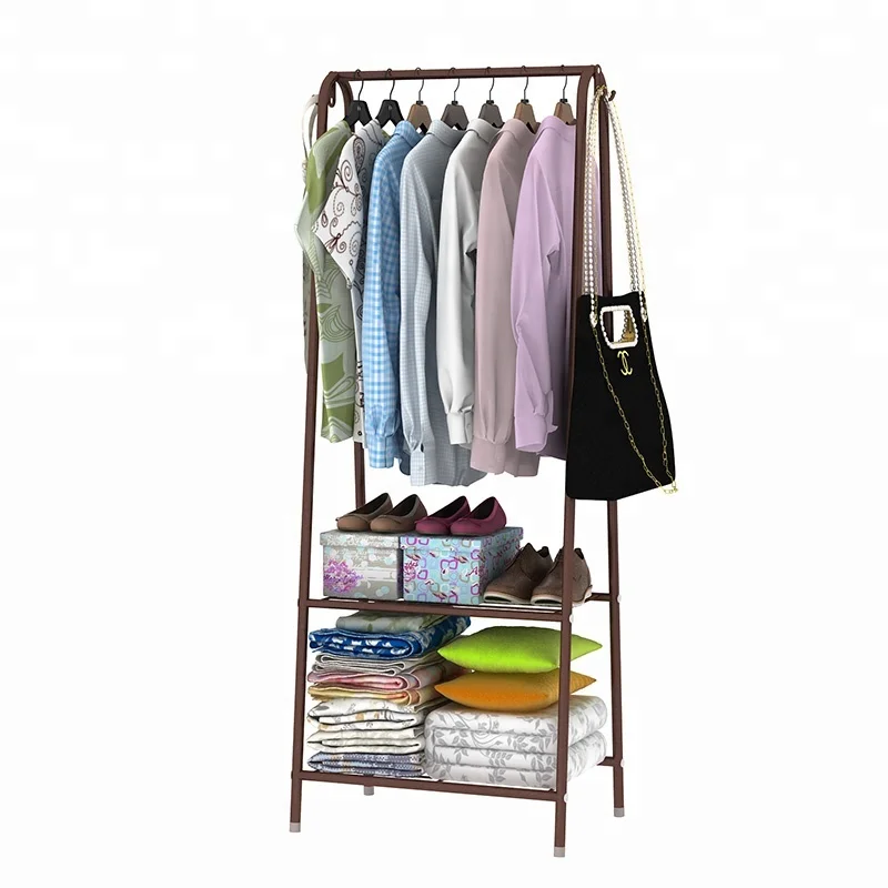 Moveable 2 Tier Metal Garment Hanging Rack Display Clothes Hanger Racks Stand Combination Bedroom Coat Rack Buy Garment Rack Clothes Racks Clothes