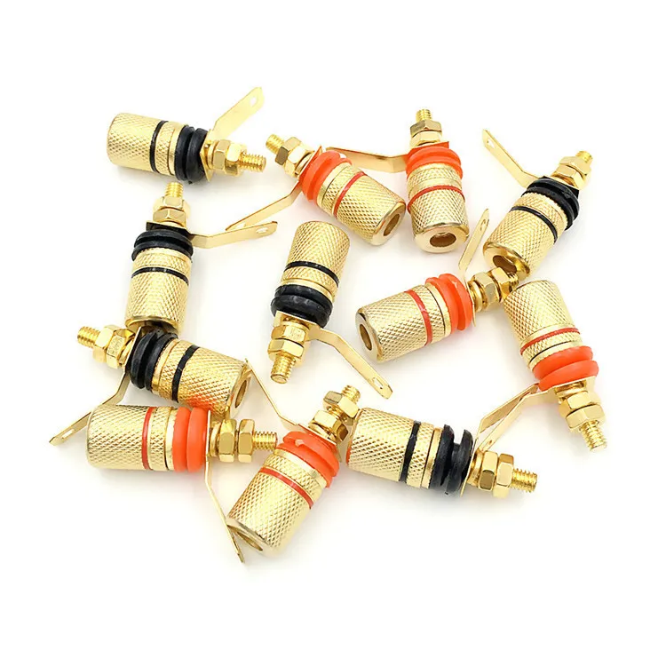 Gold plating amplifier speaker terminal binding post 4mm banana jack connector