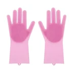 Food grade heat resistant soft highly elastic resilient silicone rubber for cleaning gloves with wash scrubber