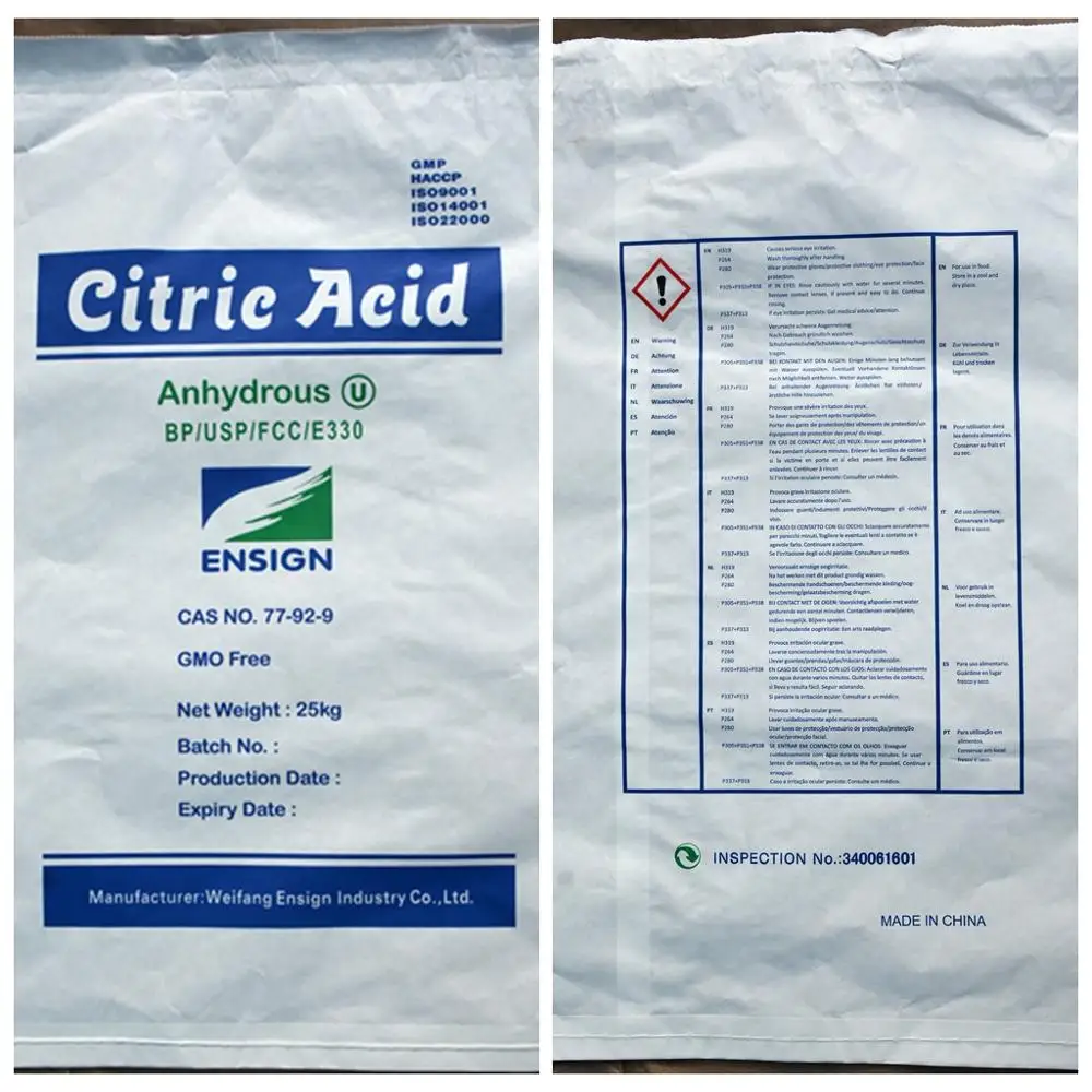 ensign ttca cofco citric acid anhydrous 8-80mesh