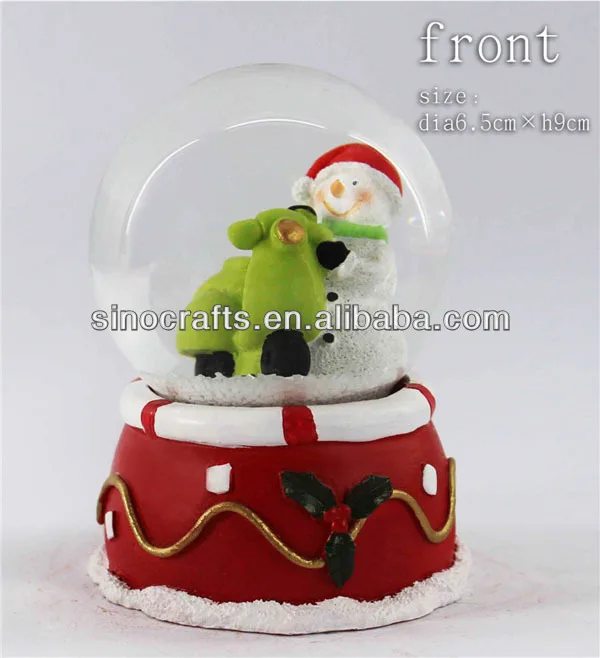 christmas snowman snowglobe material polyresin and glass