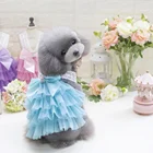 New Small Dog Sexy Party with Bow tie Princess Pet Cloths Lace Sweater Dog Dress
