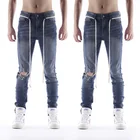 DiZNEW High quality cotton chemical wash hole pant jeans