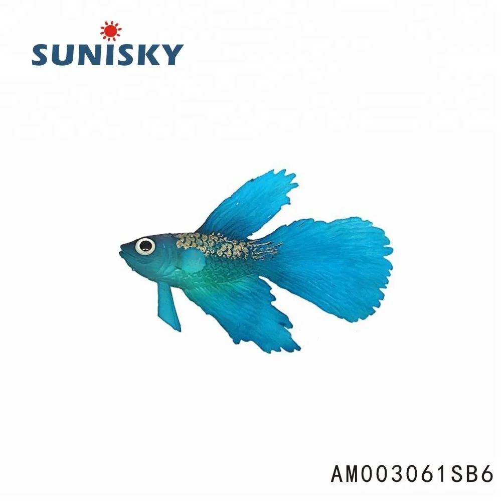 AM003061SB6 effet rougeoyant en caoutchouc poisson betta poisson artificiel décoration d'aquarium de poisson