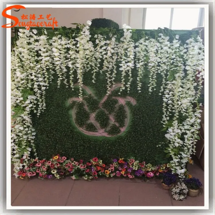 Artificial flower door for decorative artificial flower wall