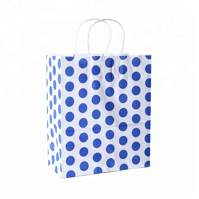 wholesale wave point pattern door shopping paper gift bags with