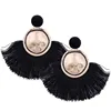 Wholesale kashmiri ladies fashion design simple hanging stick gold eardrop on long tassel earrings