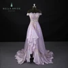Stylish revealing design purple lace evening dress golden beaded party wear maternity mother dress evening gown