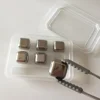 6 Pack in PP Box with Ice Clamp Stainless Steel Reusable Ice Cube, Ice Stones, Chilling Rock Stones