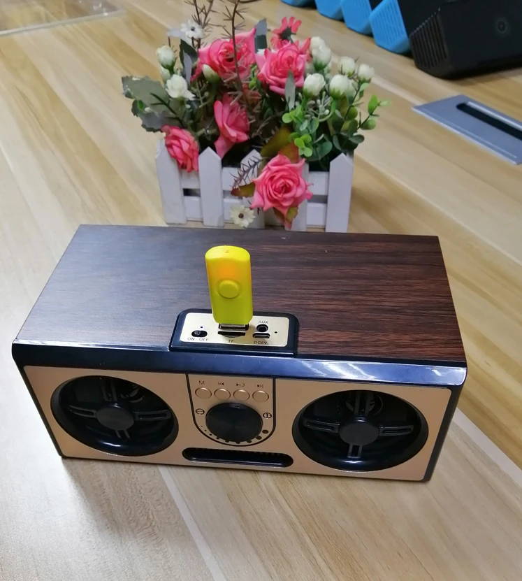 USB Port TF Card Slot FM 20 W Stereo Bass Wooden Portable Speaker Wireless - ANKUX.COM