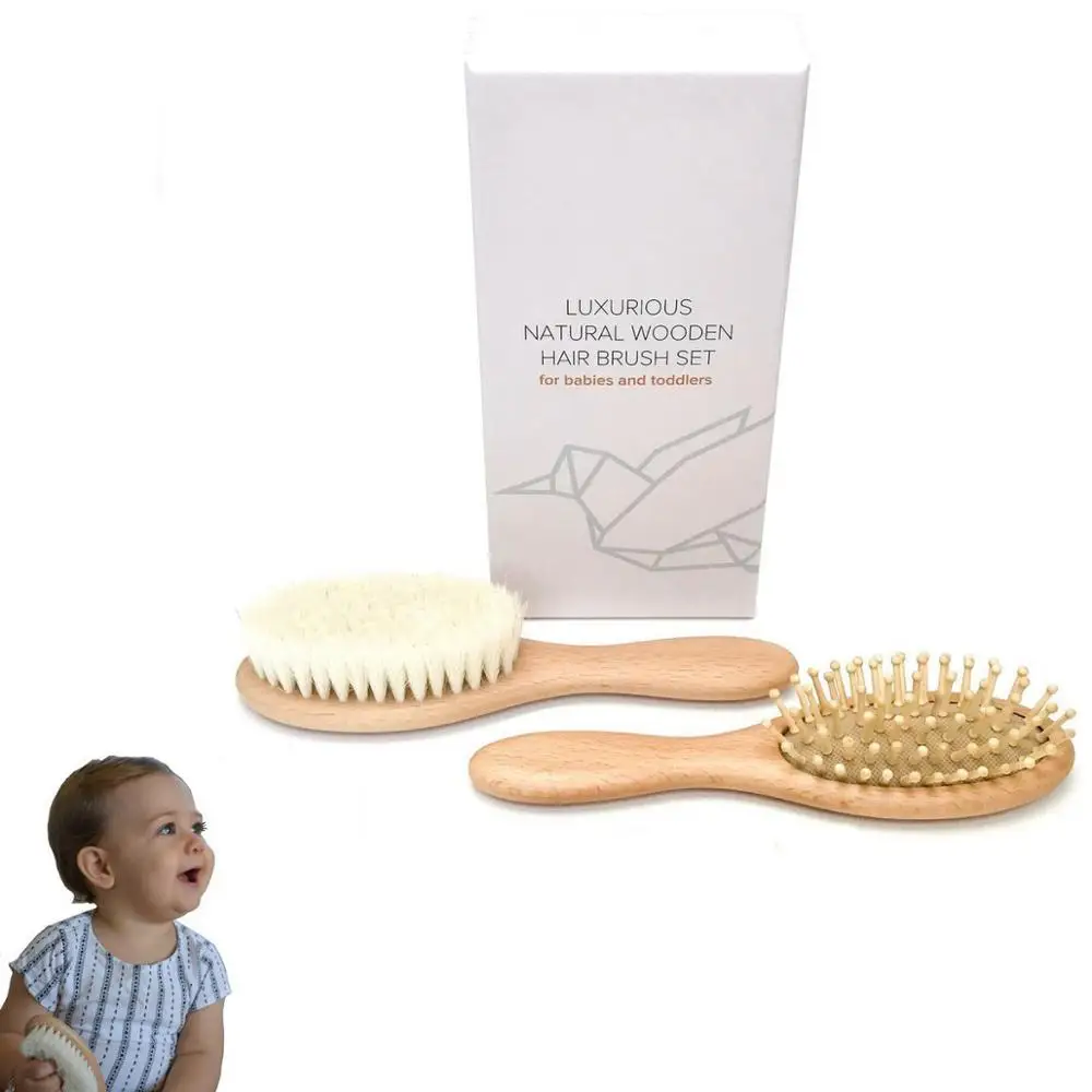 baby hair brush and comb set - grooming kit ideal for cradle cap