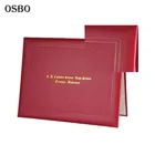 Custom Logo Cheap Price Leather certificate Holder Diploma Cover With Gold Foil Print