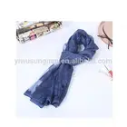 Long thin spring lady hot selling flower crochet fashion scarf women