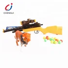 Hot selling kids plastic powerful shooting ping pong ball bullet toy gun