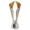 Light Opaque Nickel Metal Award Italy Golden Trophy Cups With Silver Resin Base