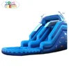 giant commercial bule inflatable water slide with swimming pool