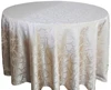 Round Jacquard Damask Polyester Tablecloth Decor Dining Table Linens For Wedding Party