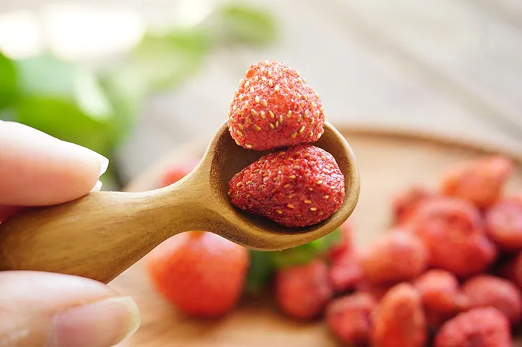 Nutritional healthy freeze dried strawberry peach cantaloupe grape apple freeze dried fruit