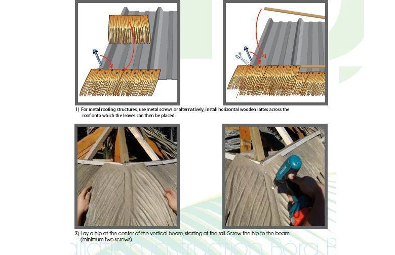 Low price made in china emulated palm leaf thatch
