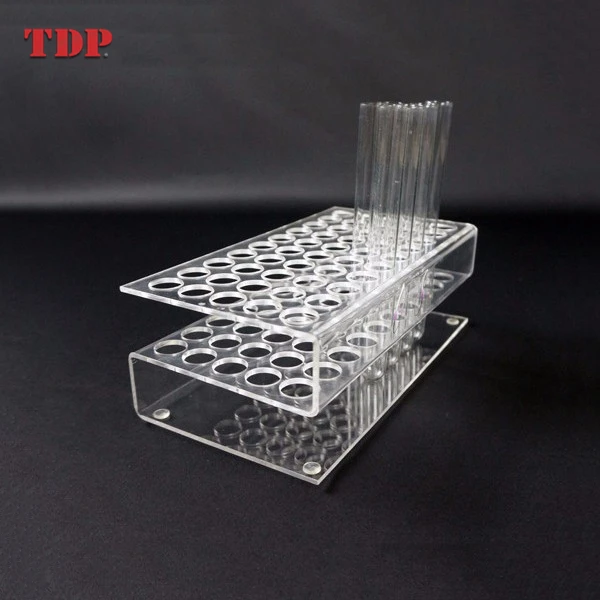 50 Holes Clear Acrylic Test Tube Display Rack/Plastic Tube Stand Holder