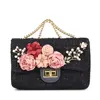 Kpop BTS Ladies Fashion Korean Style Flower Bow Sequins mini Handbag for bady girl cute