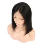 Fashion New Arrival Virgin Hair Yaki Lace Front Wig For Black Women Top Human Bob Wig