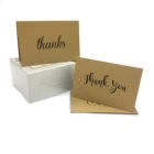 Elegant Matt Greeting Brown Kraft Paper Custom Thank You Cards With Envelope Stamp