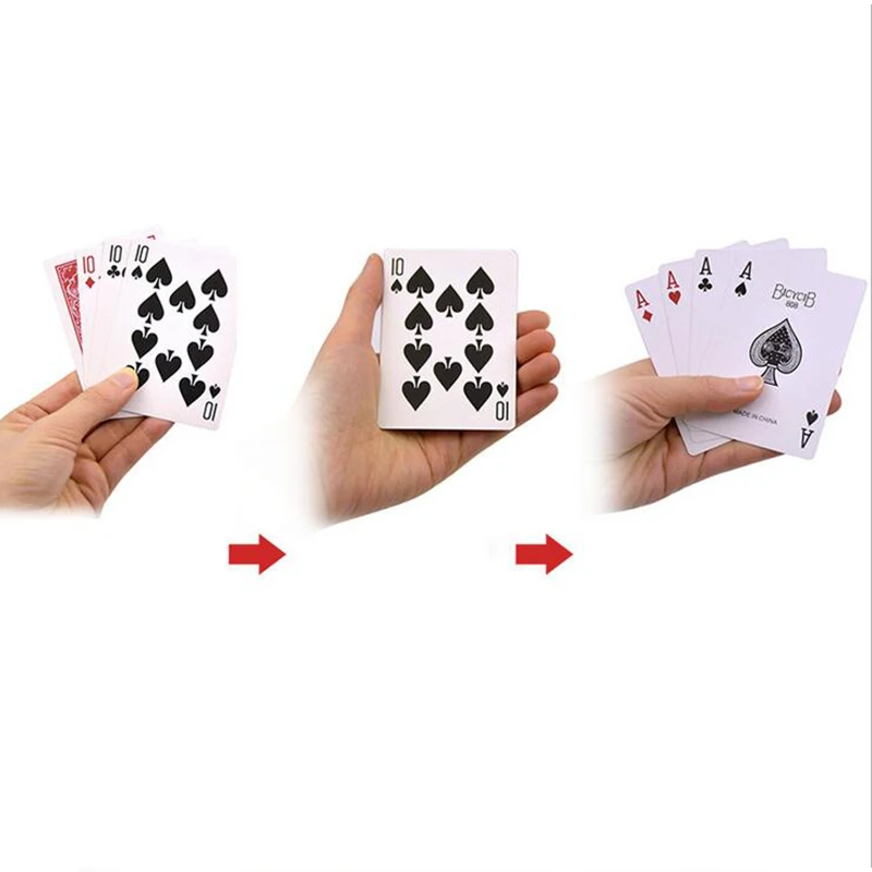 4 Cards Transformer magic tricks 10 to A card magic props 10 change magic SL