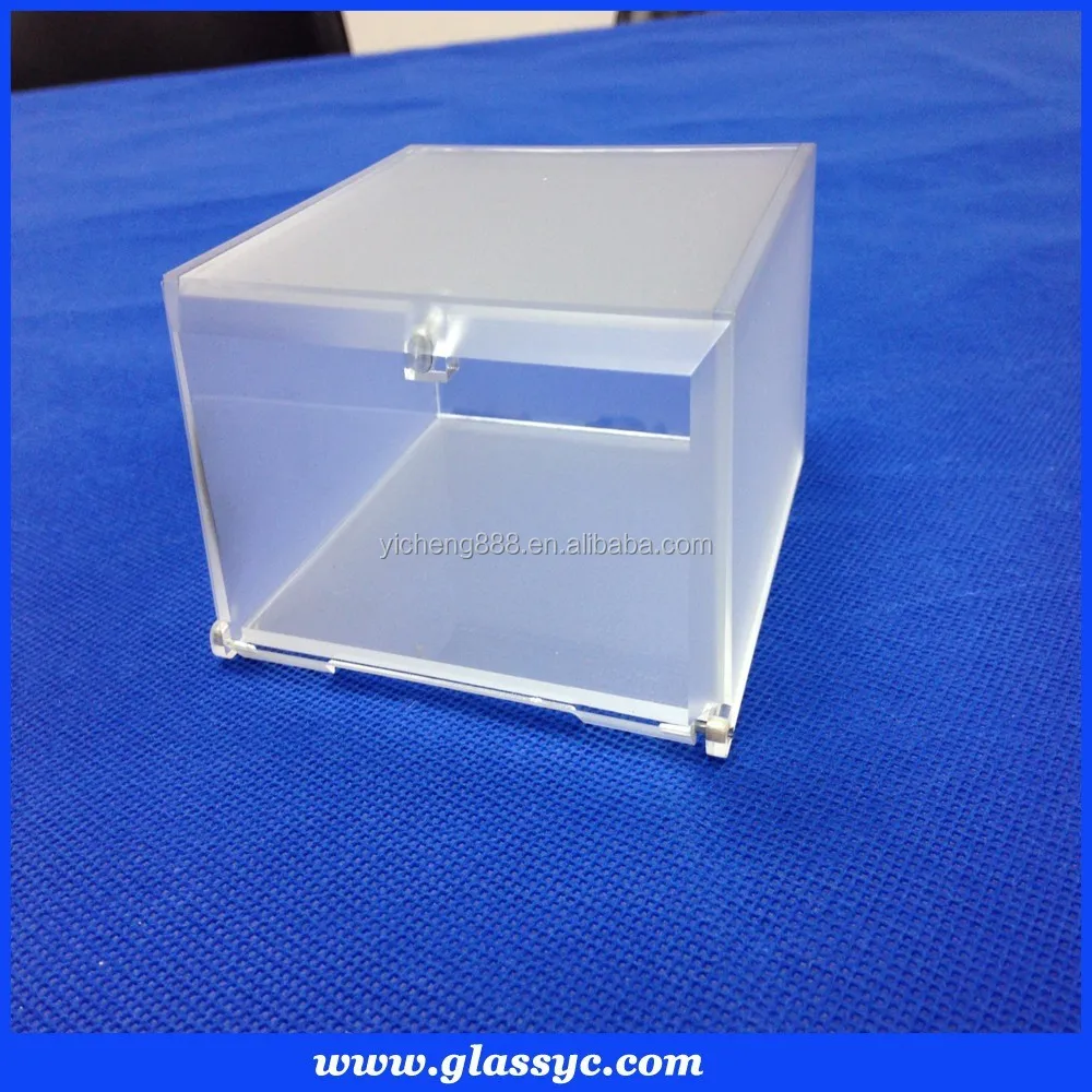 custom acrylic frosted gift box with lid clear case jewelry