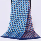 Red Blue Paisley Print Double Layer Long Silk Scarf