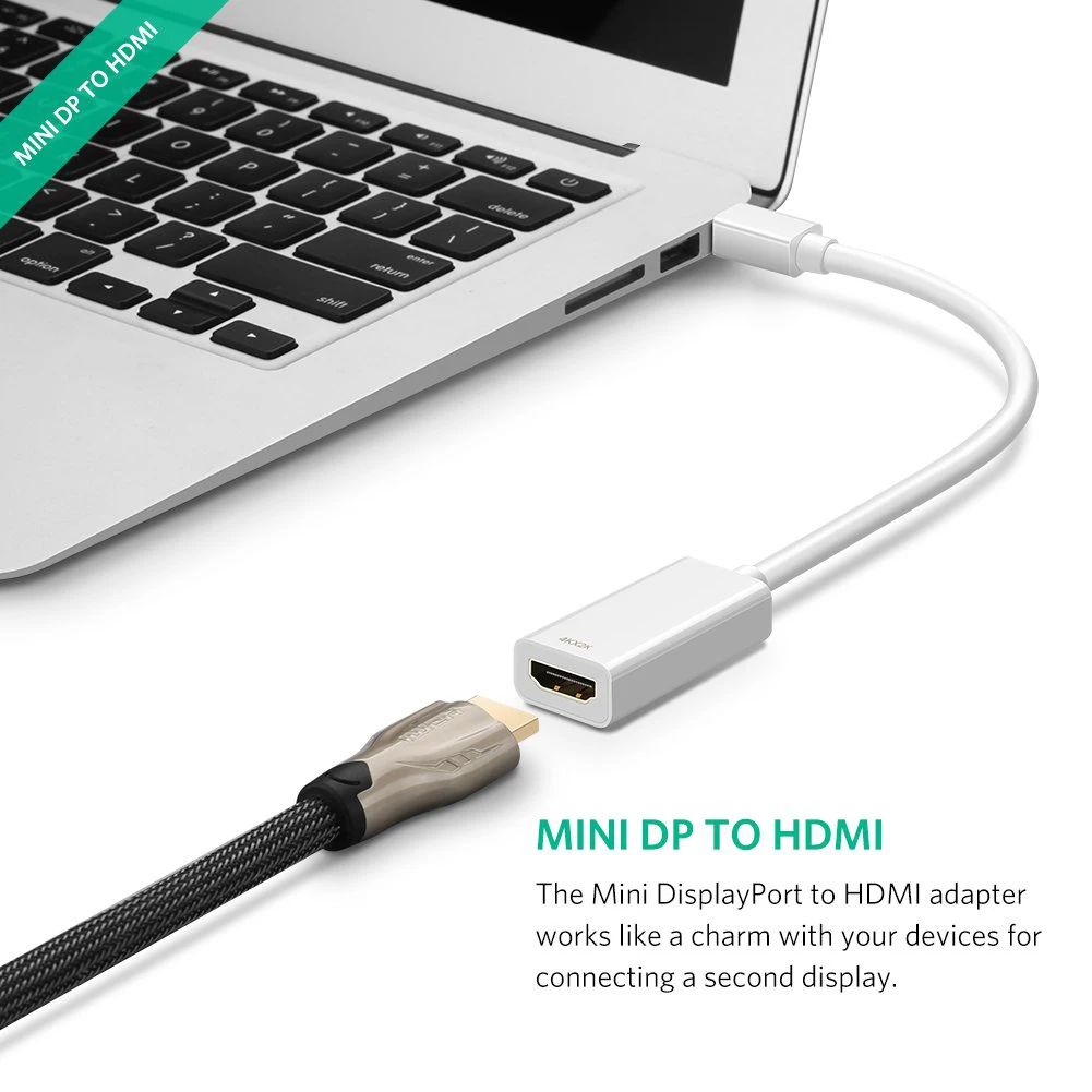4K Mini Displayport to HDMI Adapter Active Mini DP Thunderbolt Port to HDMI AV HDTV Male to Female Adaptor for Mac Book iMac - ANKUX.COM