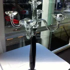 black pole crystal table candelabra for wedding