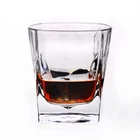 100% Lead-free Old Fashion Transparent Custom Bar Whisky Drinking Scotch Glasses/Square Heavy Base Glass for Whiskey