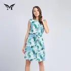 Custom made holiday ladies casual bangkok floral dresses with sashes