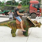 Kids amusement animatronic dinosaur ride walking happy rides on animal for sale