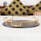 Black leather iron metal vallet serving tray hotel